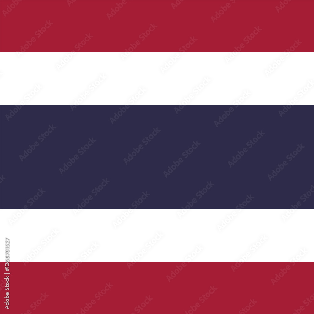 Flag of Thailand. Thailand square flag icon digital vector illustration Flag of Thailand. Thailand square flag icon digital vector illustration