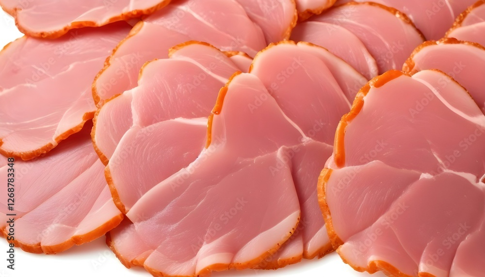 pork ham slices isolated on white background pork ham slices isolated on white background