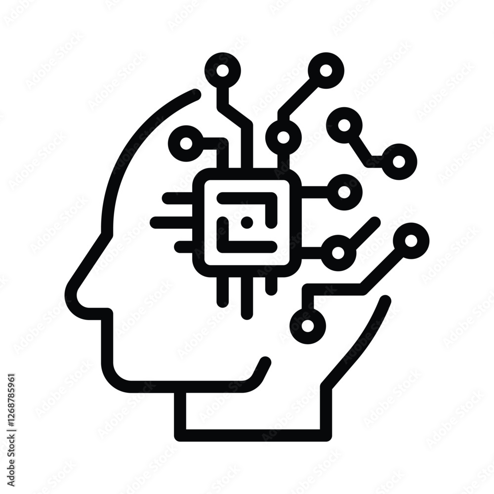 Ai brain hub illustration design Ai brain hub illustration design