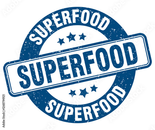 superfood stamp. superfood label. round grunge sign