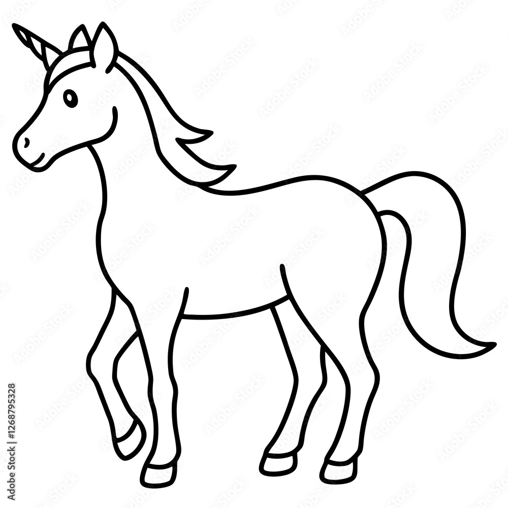 Stylized Unicorn Outline Graphic Stylized Unicorn Outline Graphic