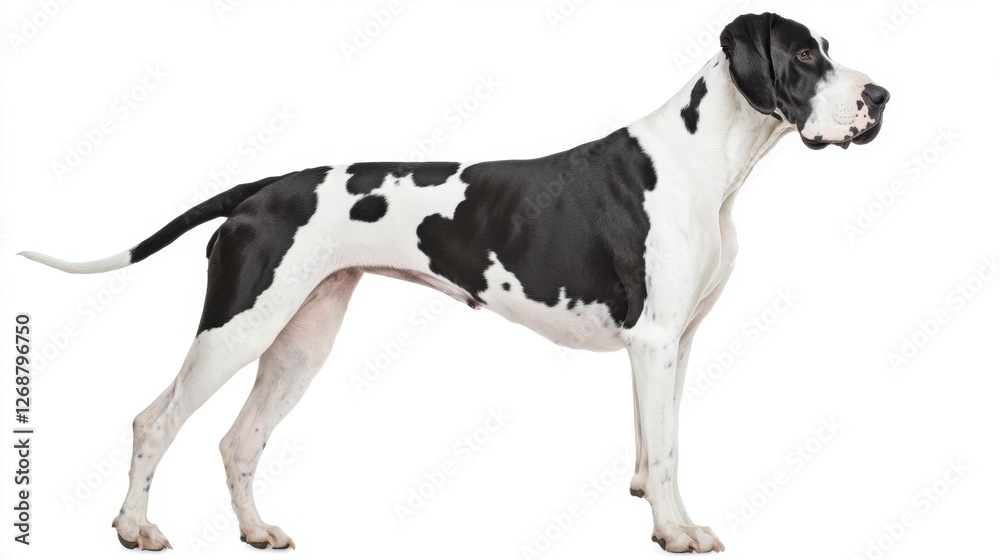 Great Dane Standing Proud on White Background Isolated Image Great Dane Standing Proud on White Background Isolated Image