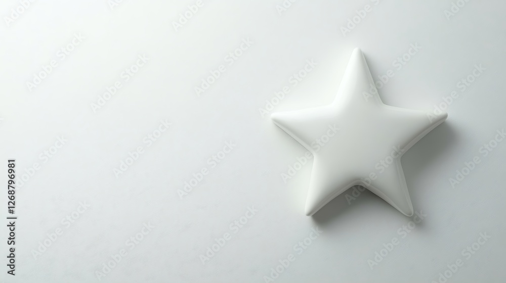 A single white star sits on a white background
