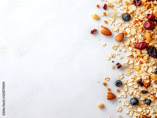 Muesli with berries breakfast presentation photo