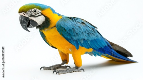 Vibrant Parrot Isolated on White Background with Detailed Features