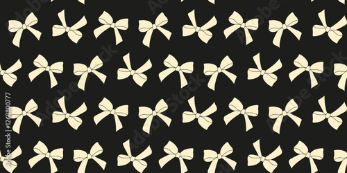 Decorative ribbon pattern in soft cream color against a dark background, ideal for crafts and design projects