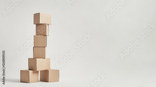 Stacked Cartons Ready for Logistics Operations