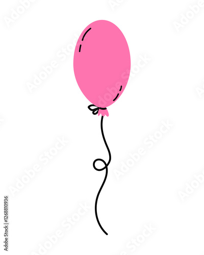 Bright pink balloon floats gracefully against a simple background, evoking a sense of celebration and joy