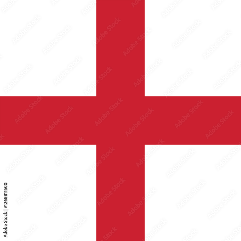 Flag of England. England square flag icon digital vector illustration Flag of England. England square flag icon digital vector illustration