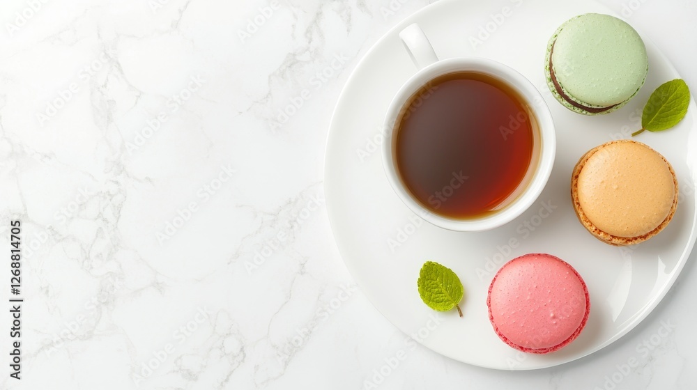Indulgent Luxury Dessert Pairings: Macarons with Premium Tea, French Patisserie Delight. Indulgent Luxury Dessert Pairings: Macarons with Premium Tea, French Patisserie Delight.