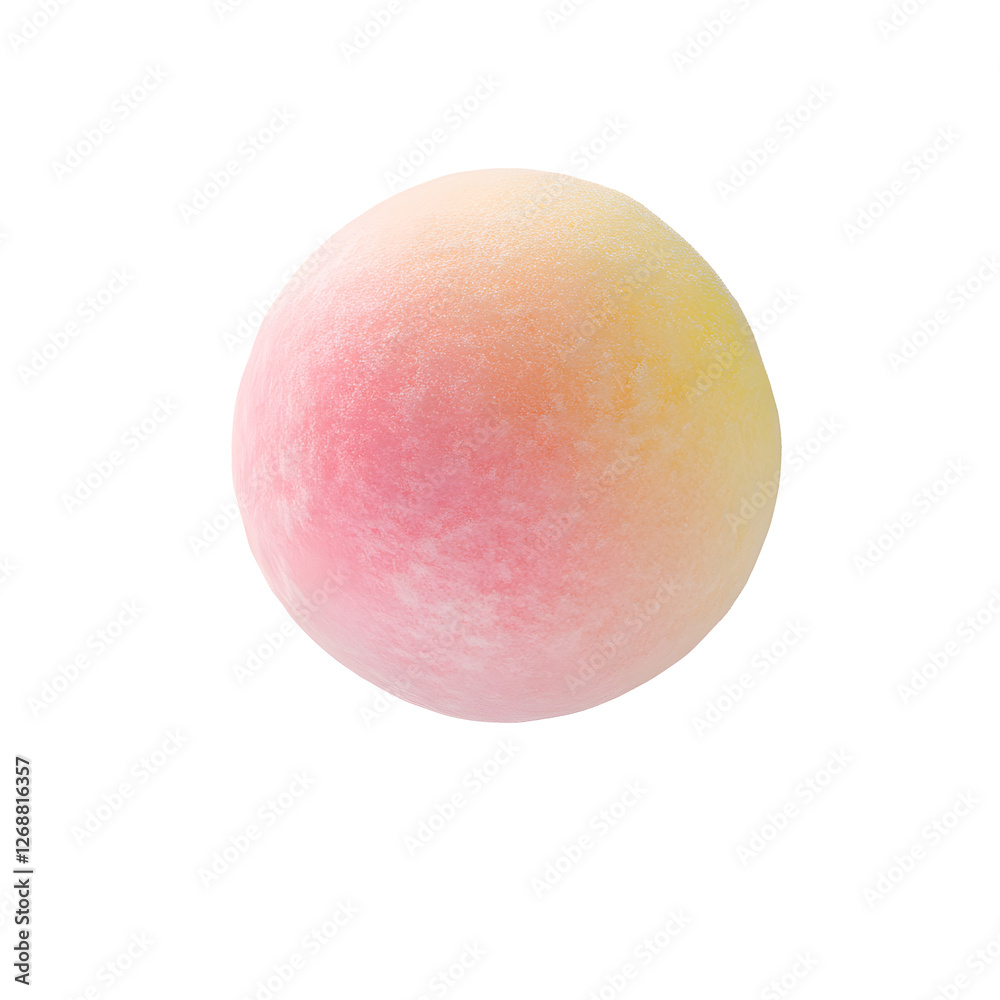 A delicate, pastel-colored peach with a soft texture, representing ripeness and sweetness. A delicate, pastel-colored peach with a soft texture, representing ripeness and sweetness.