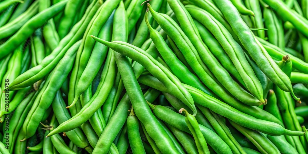 Fresh Green Beans Piled Together in Vibrant Organic Display Fresh Green Beans Piled Together in Vibrant Organic Display