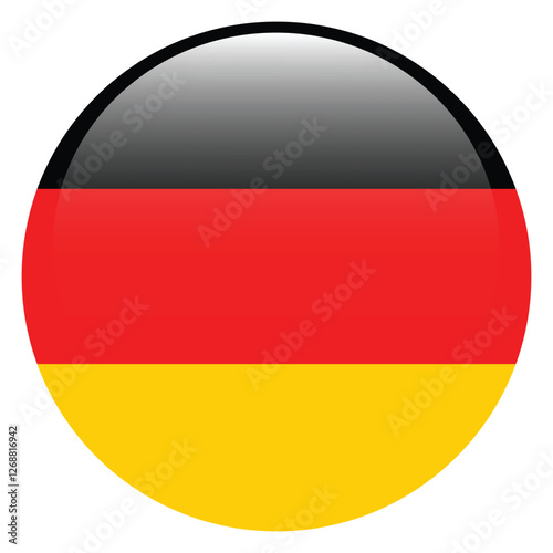 German circle flag. Germany flag. Germany circle flag logo icon computer vector illustration design