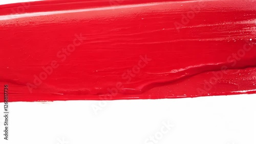 Red paint stroke evolution: artistic brushstroke creation process for creative design