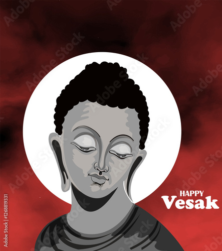 Creative Design of Happy Vesak Day Or Buddha Purnima Background for card,greeting,poster design