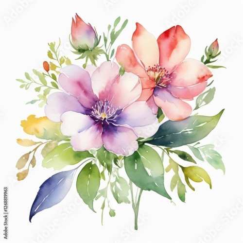 Ethereal Blooms: The Symphony of Watercolor Petals
