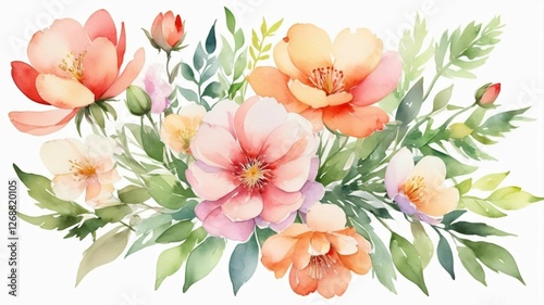 Ethereal Blooms: The Symphony of Watercolor Petals