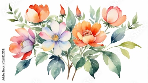 Ethereal Blooms: The Symphony of Watercolor Petals