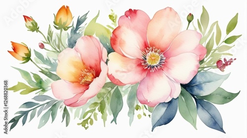 Ethereal Blooms: The Symphony of Watercolor Petals