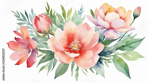 Ethereal Blooms: The Symphony of Watercolor Petals