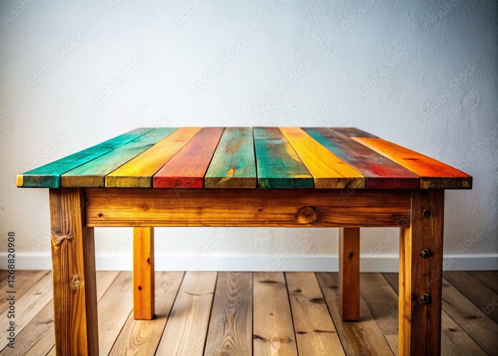 Rustic Wooden Table Against White Wall - Perfect for Product Displays & Mockups Rustic Wooden Table Against White Wall - Perfect for Product Displays & Mockups