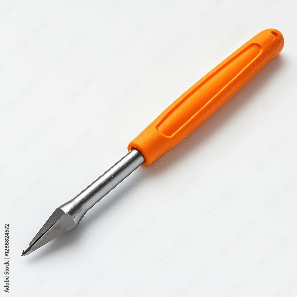 Screwdriver with orange handle designed for various DIY tasks and projects in home improvement Screwdriver with orange handle designed for various DIY tasks and projects in home improvement