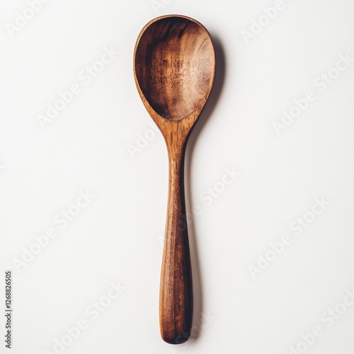 Elegant polished wooden spatula with smooth handle for cooking and baking activities in a cozy kitchen photo