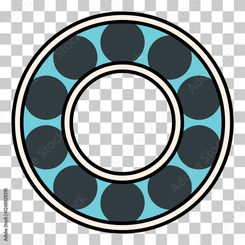 Wallpaper Mural Bearing wheel icon, rolling ball sign, flat web design vector illustration . Torontodigital.ca