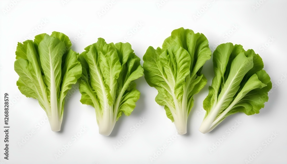 Lettuce leaves isolated on white background Lettuce leaves isolated on white background