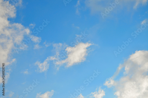 Blue sky with white clouds
