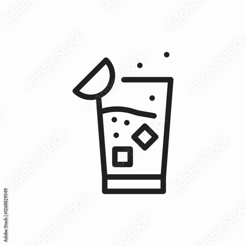 fresh cocktail drink glass icon vector sign