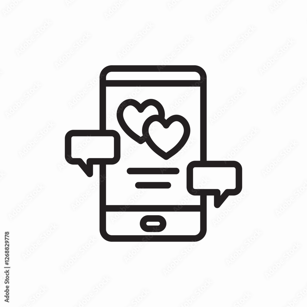 love message mobile chat icon vector sign love message mobile chat icon vector sign