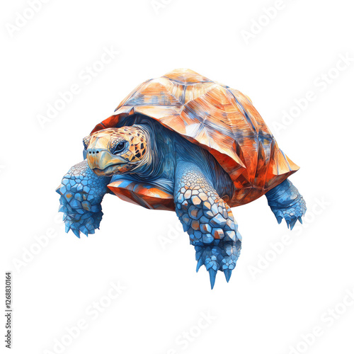 Vibrant Abstract Tortoise A Digital Painting of a Colorful Turtle photo