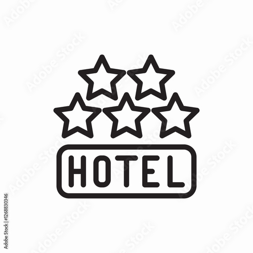 Luxury hotel five stars icon vector sign