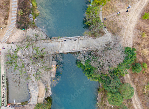 Obraz na płótnie Aerial photography of the scenery of Guilin and Yangshuo in China w salonie