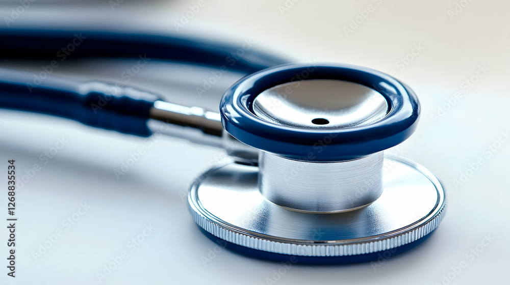 Blue stethoscope on white background, healthcare Blue stethoscope on white background, healthcare