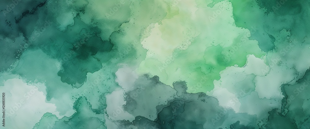 Obraz premium The layout is a full-frame composition with no distinct borders or divisions. The color palette consists of various shades of green, ranging from light mint to deeper teal
