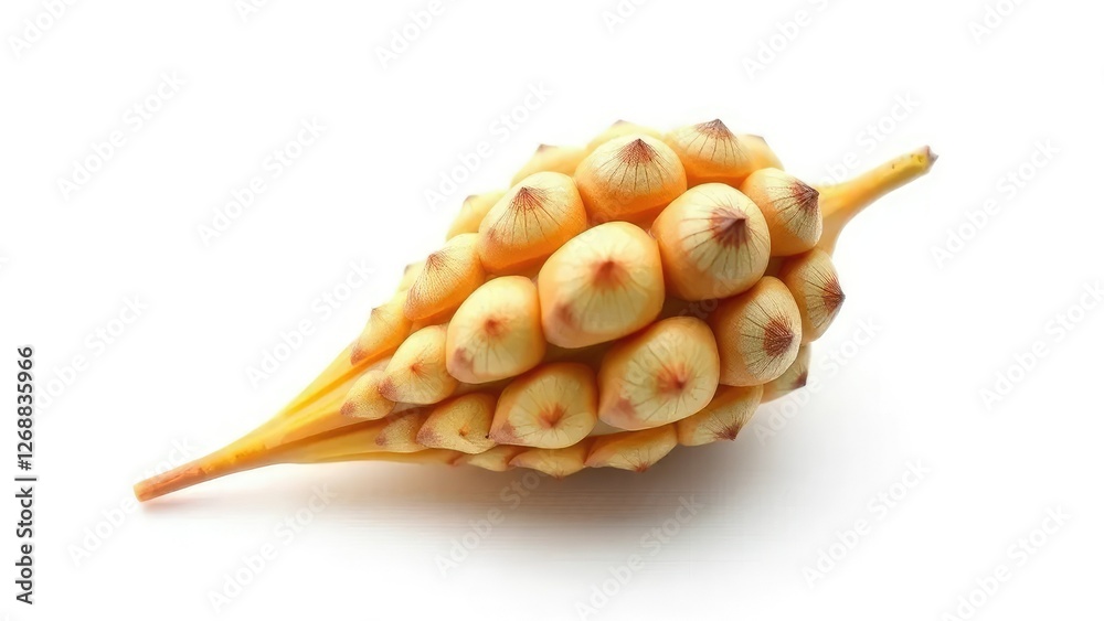 Schima wallichii seed pod isolated on white background, bleached, plant part Schima wallichii seed pod isolated on white background, bleached, plant part