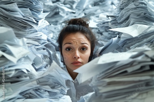 Wallpaper Mural Stressed Female Accountant,  Torontodigital.ca