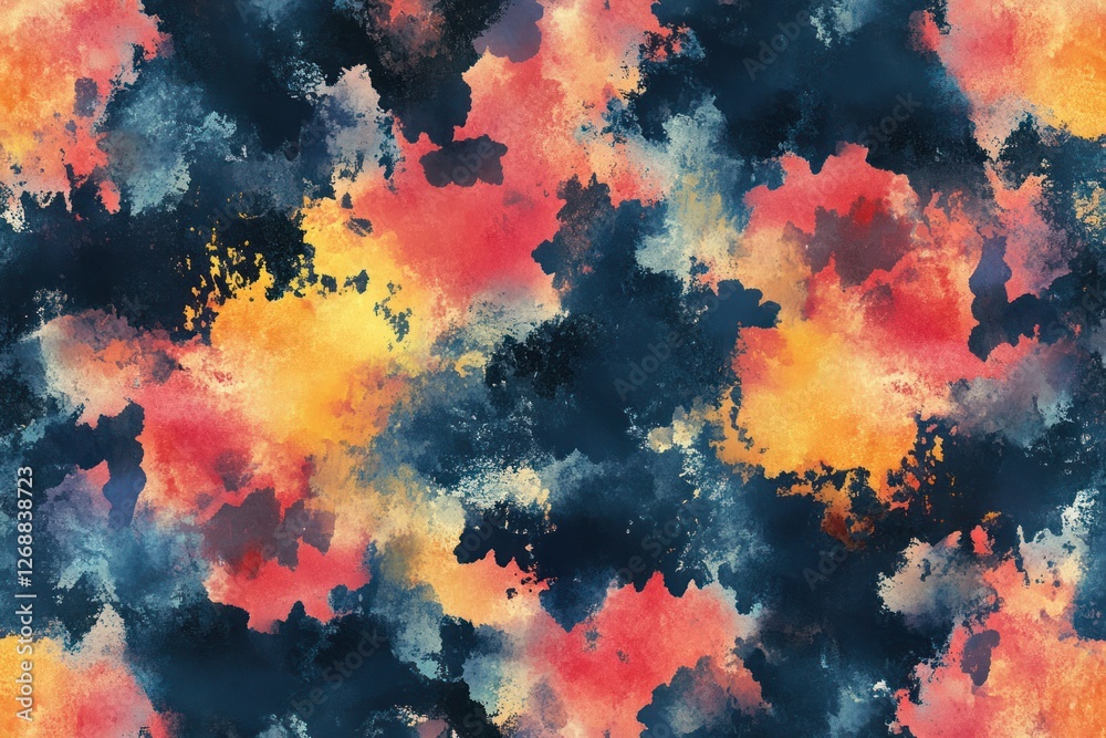 Fluid watercolor-inspired abstract texture in a seamless colorful design. Fluid watercolor-inspired abstract texture in a seamless colorful design.