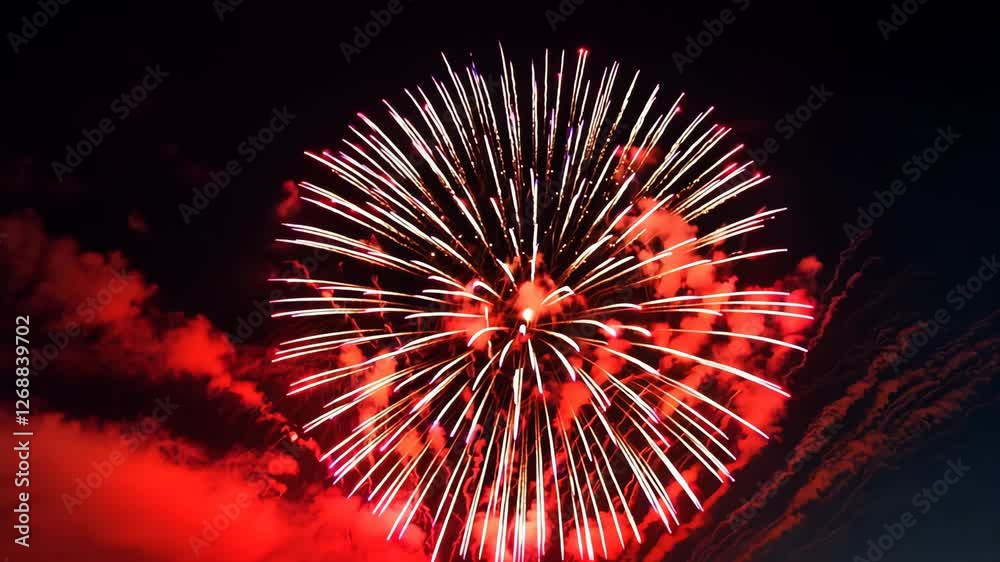 Spectacular fireworks display illuminating night sky with vibrant colors Spectacular fireworks display illuminating night sky with vibrant colors
