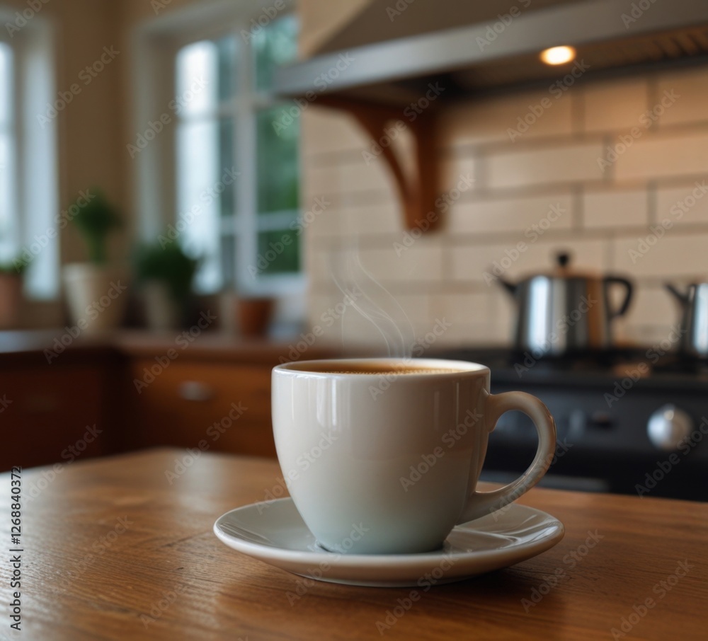 Fototapeta premium coffee on kitchen background