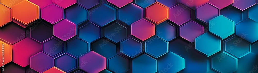 A vibrant and colorful hexagonal pattern showcasing shades of purple, blue, and orange. Perfect for backgrounds, wallpapers, or digital designs adding a modern touch. A vibrant and colorful hexagonal pattern showcasing shades of purple, blue, and orange. Perfect for backgrounds, wallpapers, or digital designs adding a modern touch.