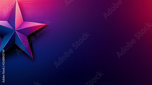 A vibrant purple and pink star on a dark background