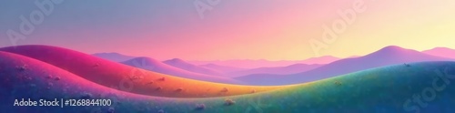 soft gradient rainbow background with gentle hills, hills, scenery