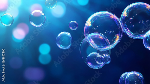 Wallpaper Mural close up shot of soap bubbles suspended in mid air, reflecting light and creating dreamy atmosphere. vibrant colors and soft focus enhance visual appeal Torontodigital.ca