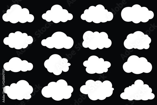 Cloud Icons vector. Flat cloud. Cloud symbol for web site, design, app, UI. Vector illustration.