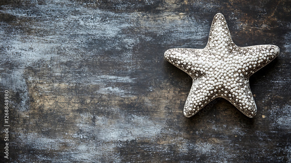 Ornate Starfish on Distressed Dark Background Ornate Starfish on Distressed Dark Background