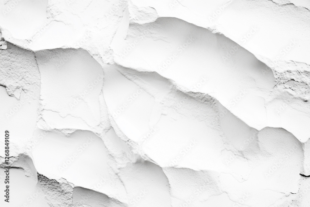 Obraz premium close up of a white wall with a rough texture. The wall appears to be made of sand and has a grainy, uneven surface. Scene is somewhat rugged and natural