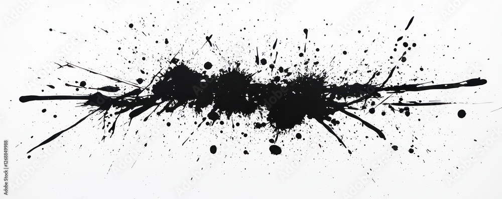 Black ink splash against a white surface, offering a stark contrast ideal for modern designs. Black ink splash against a white surface, offering a stark contrast ideal for modern designs.